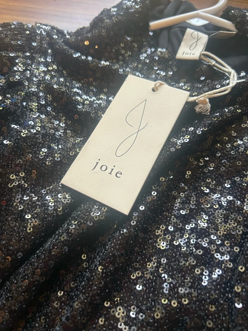 Joie‎ Black Sequin Mini Dress Puff Sleeve Party Cocktail NWOT